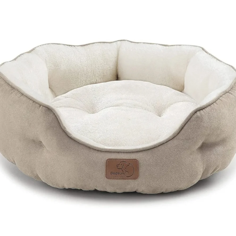 Bedsure Tan and Cream Pet Bed